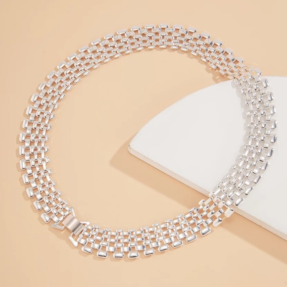 NEW STERLING SILVER PUNK CHOKER CHAIN NECKLACE - Picture 2 of 6